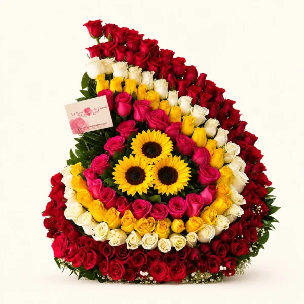 Arreglo Media Luna Rosas Bogotá - Rosas y Girasoles