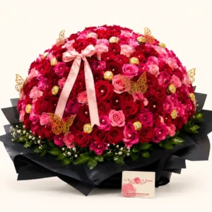 Buchón 300 Rosas Bogotá — Ferrero y Mariposas Doradas