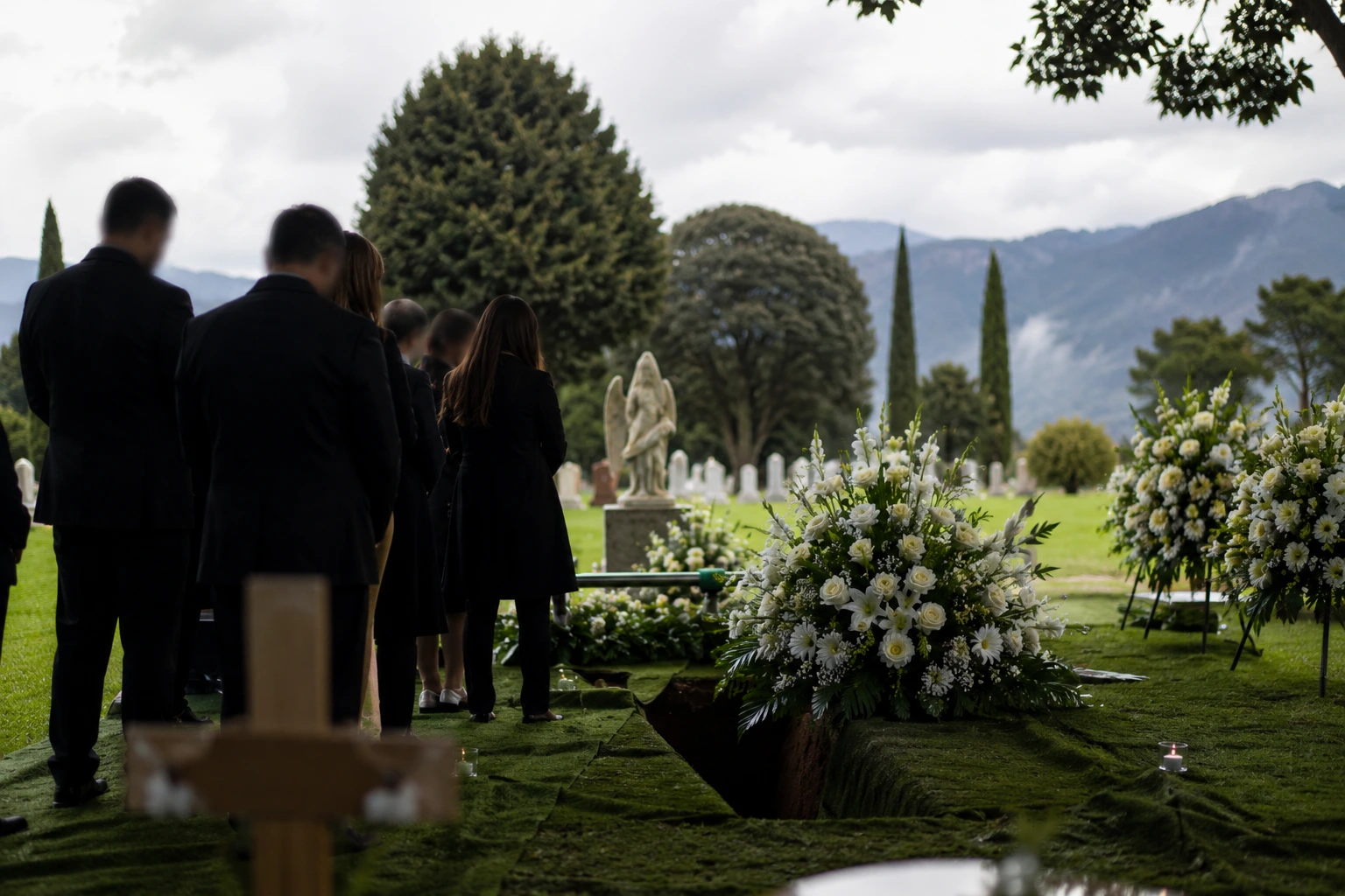 Cementerio en Bogotá con flores para honrar la memoria de un ser querido