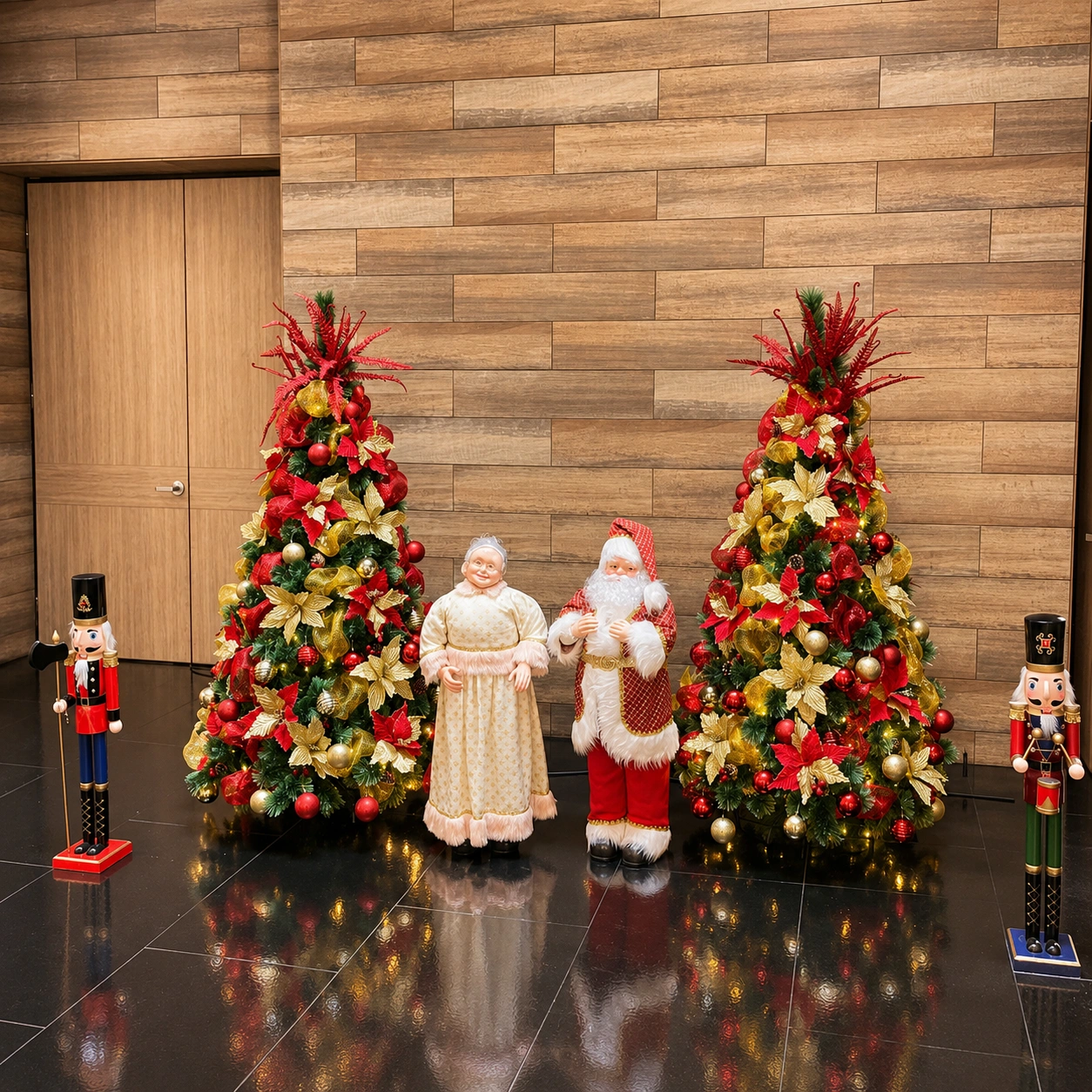 Árbol de navidad con flores naturales escenario de la novena de aguinaldos en Bogotá — La Rosa de Zarón