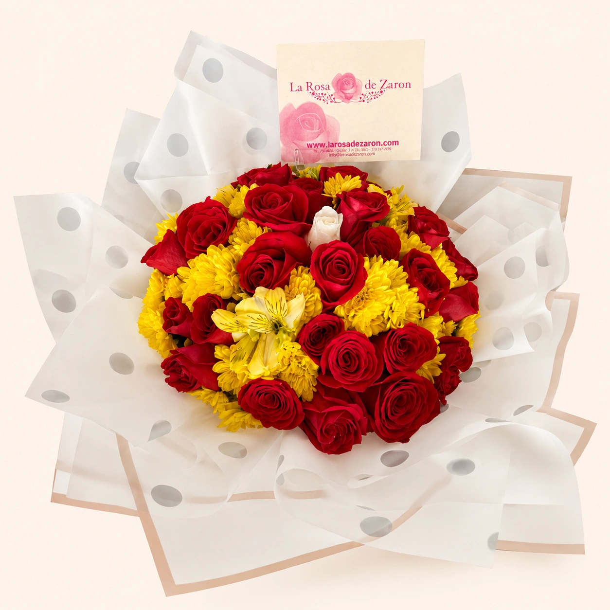 Cómo Combinar Flores Amarillas — Ideas de Arreglos 5 Combinar rosas rojas con flores amarillas variadas — La Rosa de Zarón Bogotá