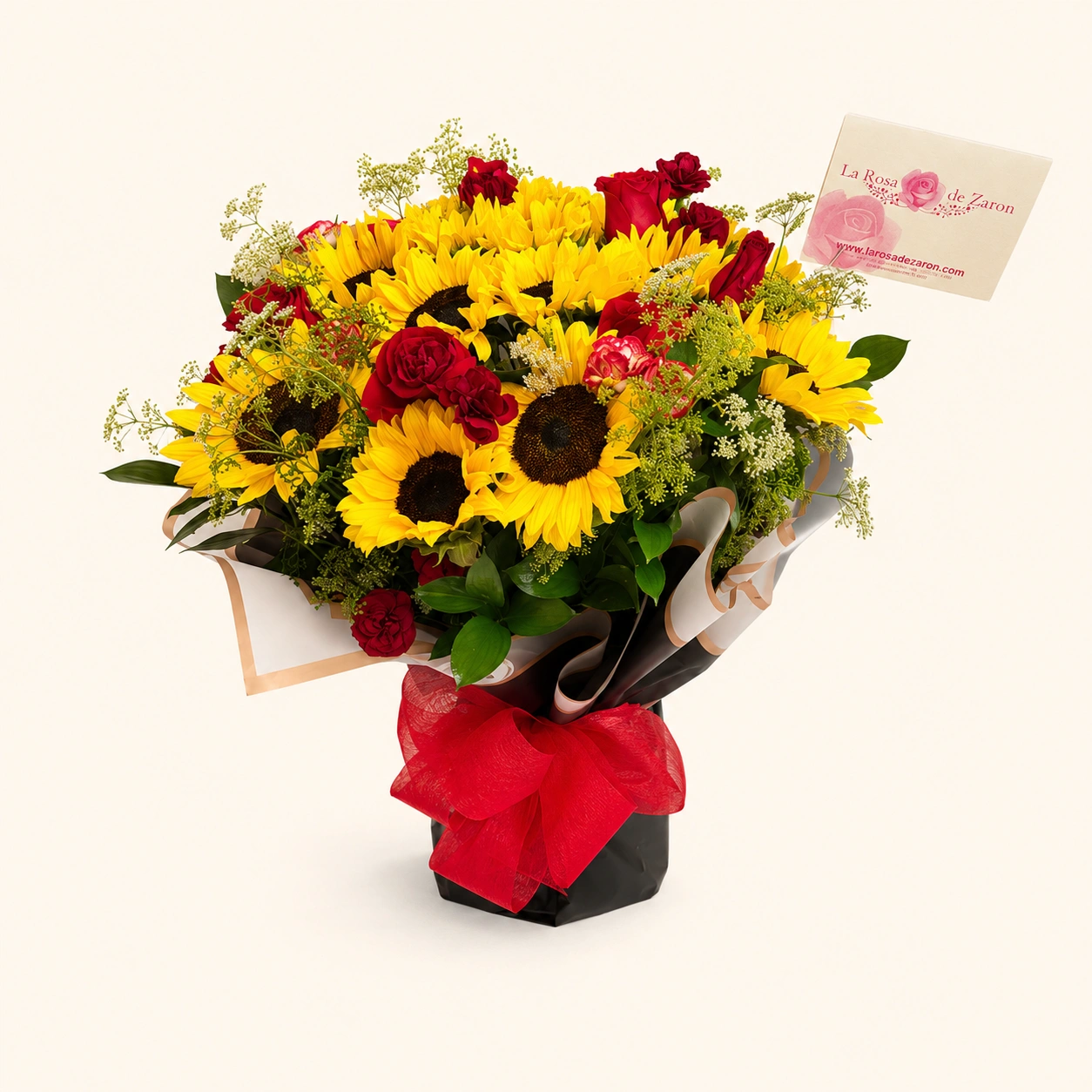 Girasoles y Rosas Rojas: Significado de Combinarlos 3 Ramo de girasoles y rosas rojas Bogotá — La Rosa de Zarón